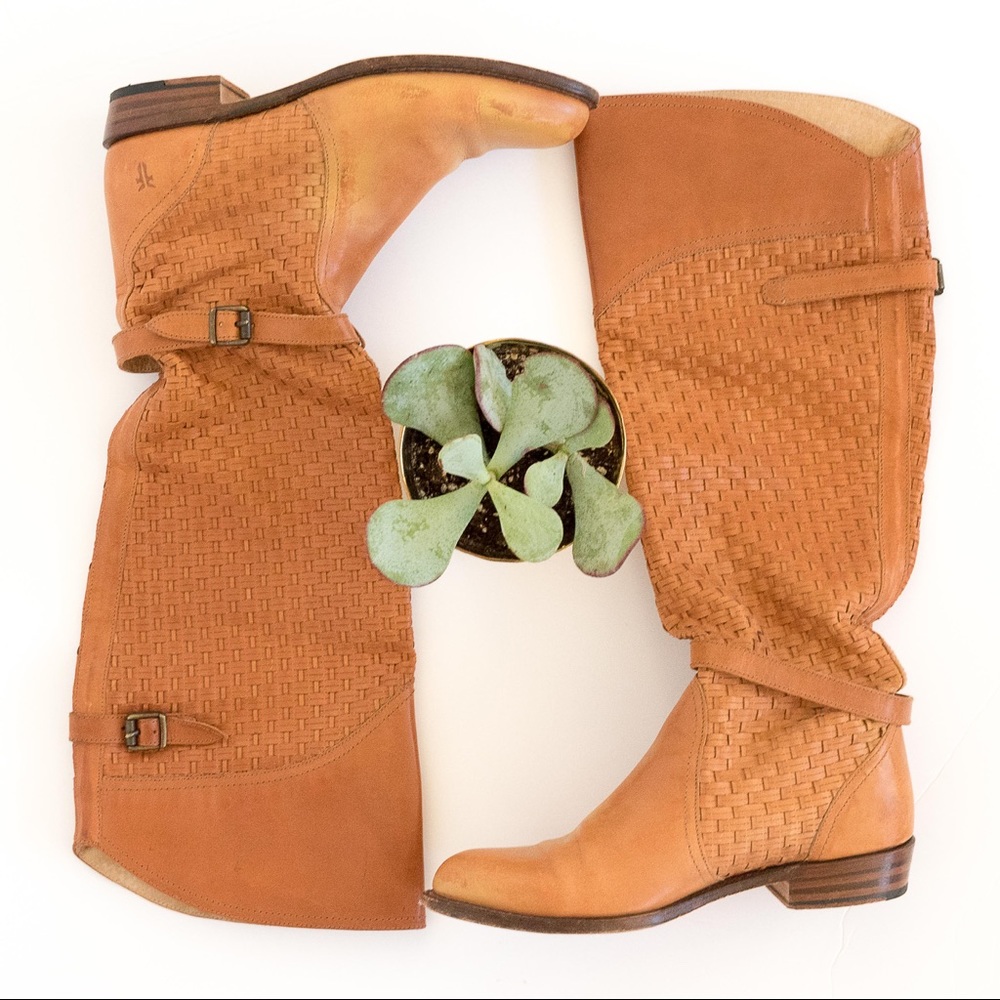Frye Basket Weave Tall Boots